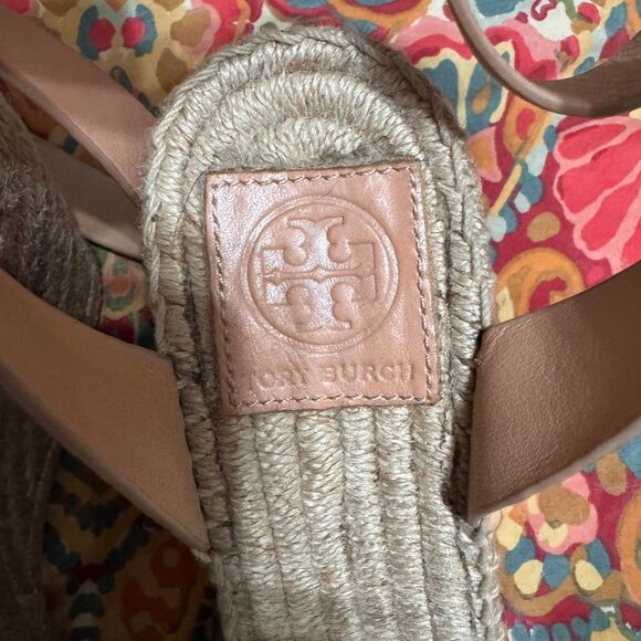 Tory Burch Bima espadrille wedge nude color sandal size 8 - Picture 6 of 10